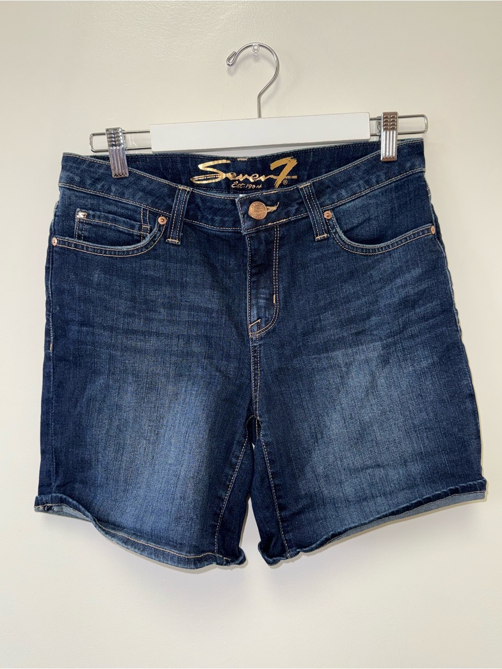 Seven7 (4) Dark Wash Denim Weekend Jean Shorts